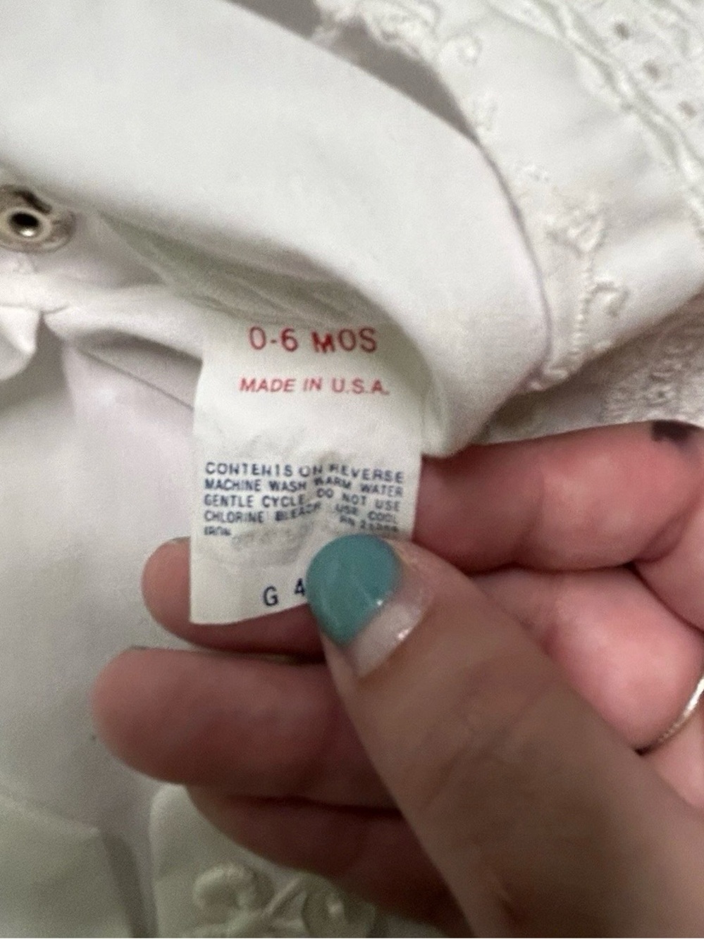 Vintage Baby White Bodysuit Detailed Vest Size 0-6 Months Baptism Christening - Picture 5 of 6